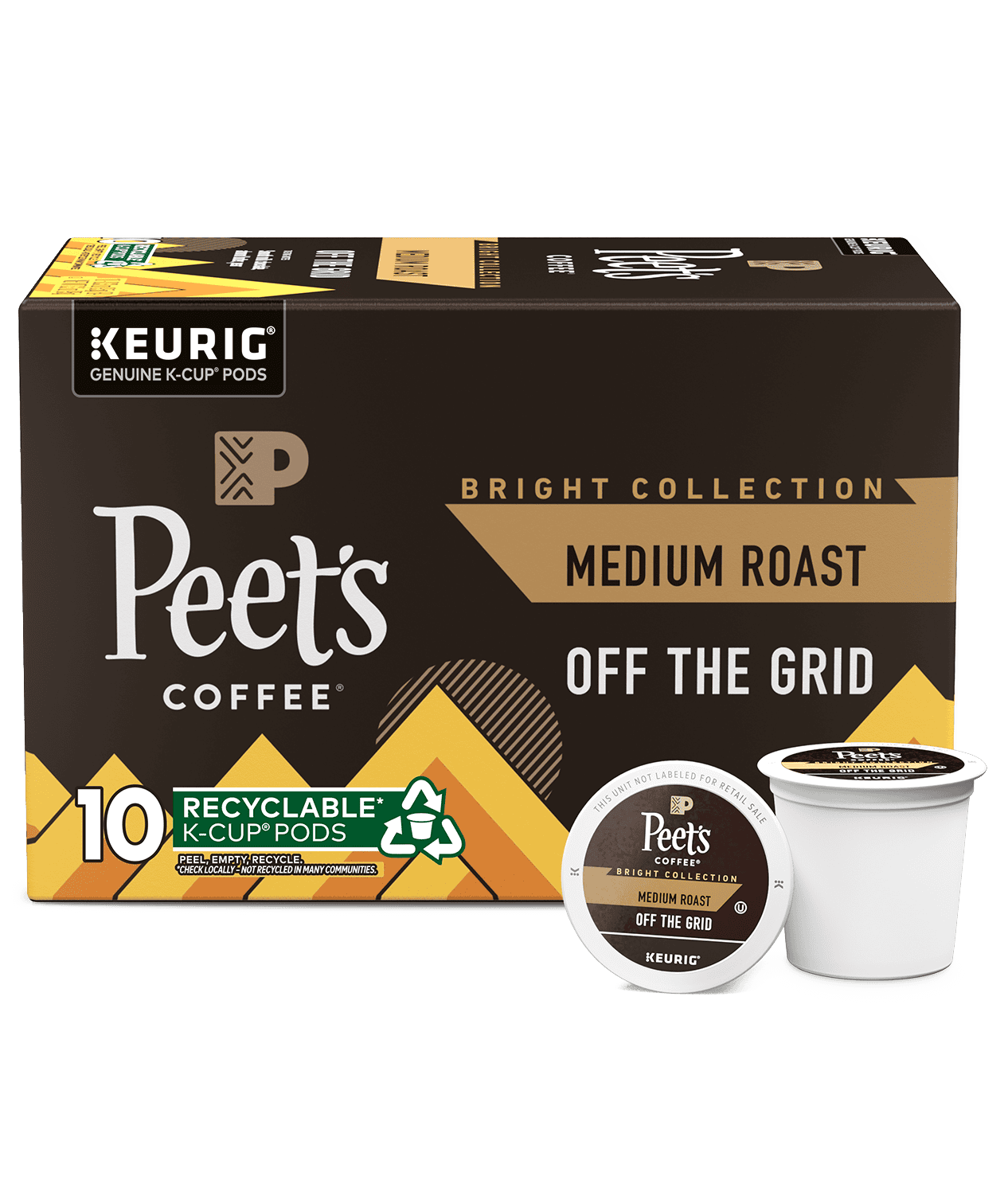 Peet's Coffee Off the Grid Medium Roast in a 10 count box